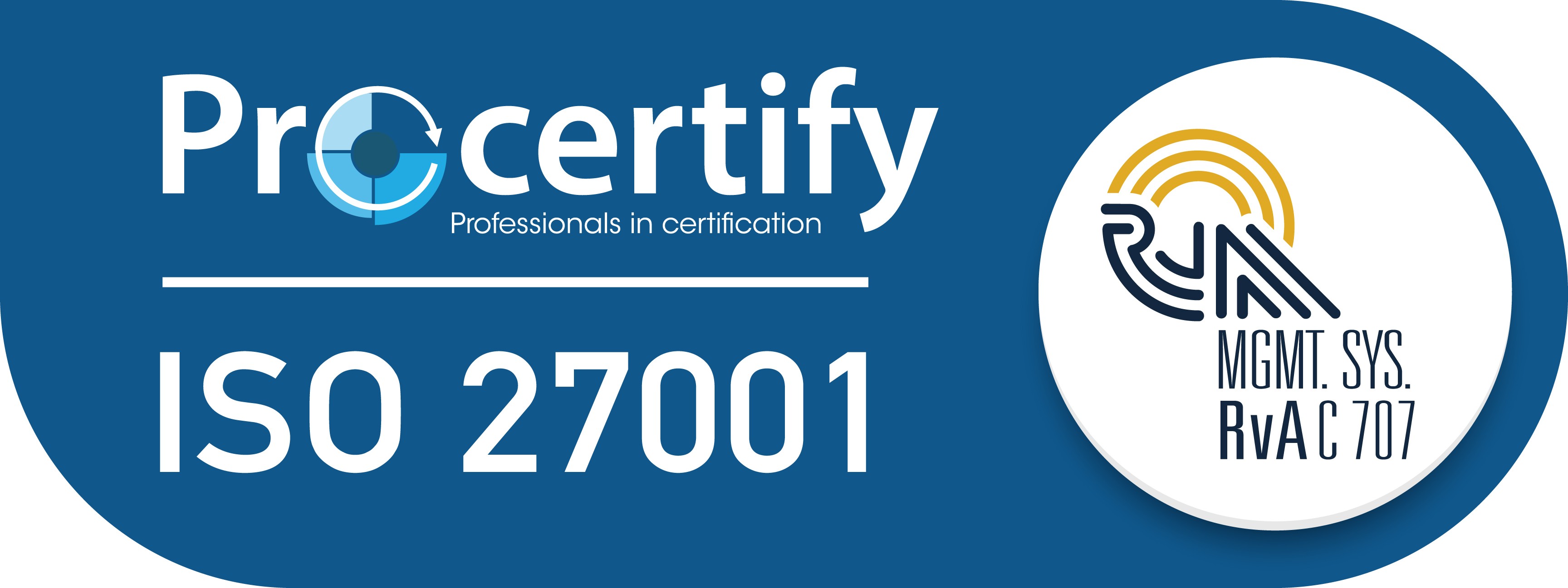 ISO 27001 gecertificeerd door Procertify