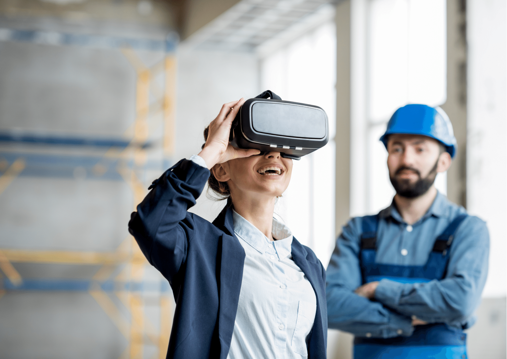 Medewerker volgt een veiligheidstraining op locatie